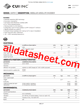 AMT22 Datasheet PDF - CUI INC