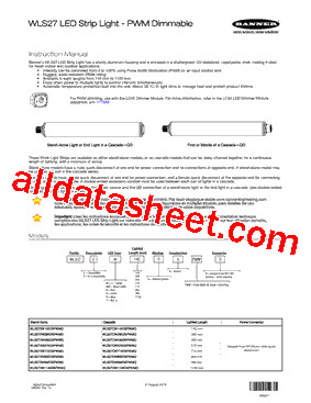 WLS27..285.. Datasheet PDF - Banner Engineering Corp.