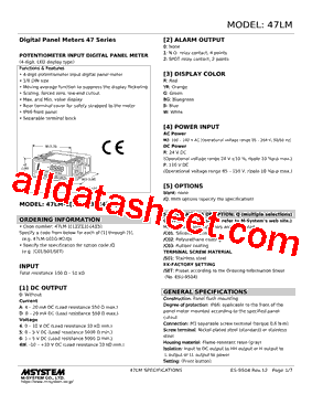 47LM-14W0YR-R Datasheet PDF - M-System Co.,Ltd.