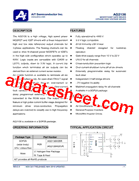 AG2136 Datasheet PDF - AiT Semiconductor Inc.