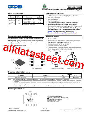 DMC10H172SSD Datasheet PDF - Diodes Incorporated