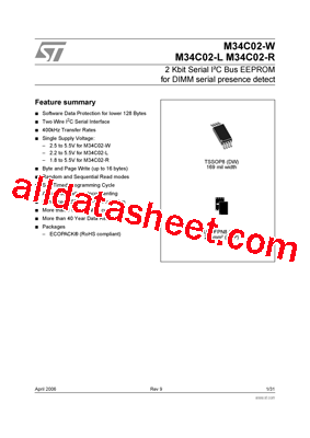 M34C02-R Datasheet PDF - STMicroelectronics