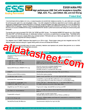 ES9281APRO Datasheet PDF - ESS Technology,Inc