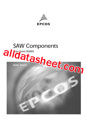B3869 Datasheet PDF - EPCOS