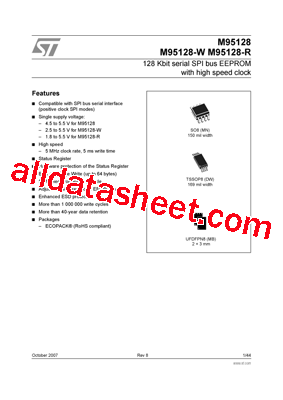 M95128-RMB6P/P Datasheet PDF - STMicroelectronics