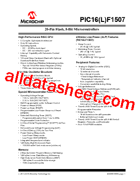PIC16F1507-E/SS. Datasheet PDF - Microchip Technology