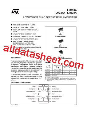 LM324A Datasheet PDF - STMicroelectronics
