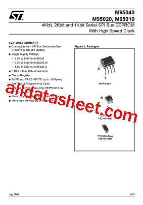 M95020-RBN3 Datasheet PDF - STMicroelectronics