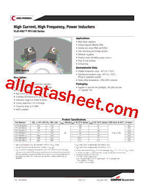 FP1109-R27-R Datasheet PDF - Cooper Bussmann, Inc.