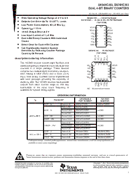 SN74HC393DTE4 Datasheet PDF - Texas Instruments