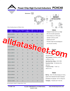 PCHC40-101M-RC Datasheet PDF - Allied Components International