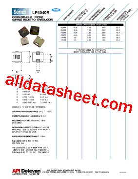 LP404R-R88M Datasheet PDF - API Delevan