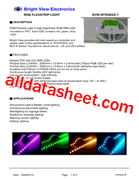 BVM-SFRGB2S-T Datasheet PDF - Bright View Electronic Co., LTD.