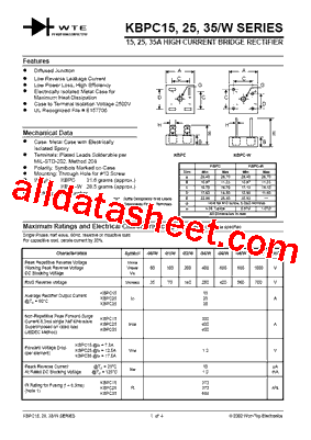 KBPC3500 Datasheet PDF - Won-Top Electronics