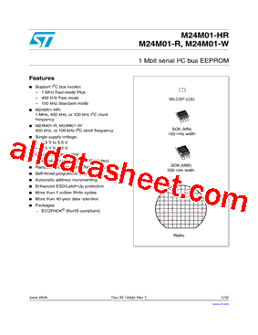 M24M01-HRMN6TP/A Datasheet PDF - STMicroelectronics