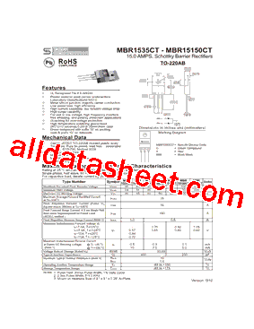 MBR1535CT Datasheet PDF - Taiwan Semiconductor Company, Ltd