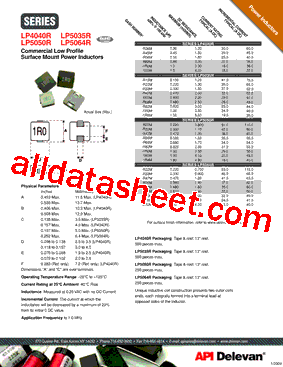 LP5064R-R15M Datasheet PDF - API Delevan