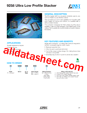 009258008008064 Datasheet PDF - AVX Corporation