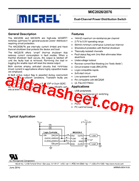MIC2026-2YMTR Datasheet PDF - Micrel Semiconductor