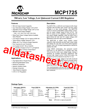 MCP1725-1802EMC Datasheet PDF - Microchip Technology