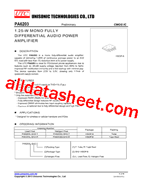 PA6203G-SH2-T Datasheet PDF - Unisonic Technologies