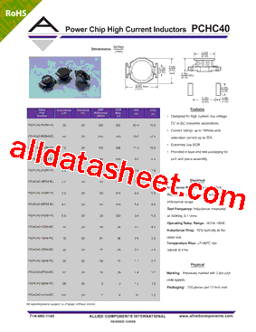 PCHC40-2R2M-RC Datasheet PDF - Allied Components International