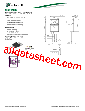 MS90N06 Datasheet PDF - Bruckewell Technology LTD