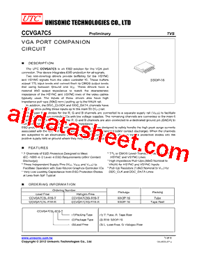 CCVGA7C5L-R16-R Datasheet PDF - Unisonic Technologies