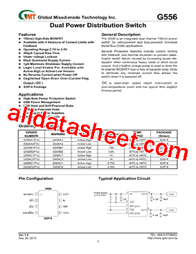 G556 Datasheet PDF - Global Mixed-mode Technology Inc