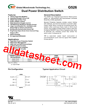 G526 Datasheet PDF - Global Mixed-mode Technology Inc
