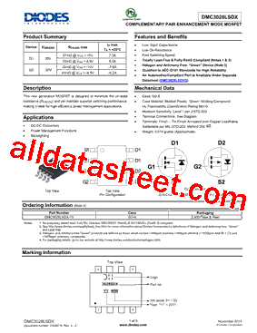 DMC3028LSDX Datasheet PDF - Diodes Incorporated