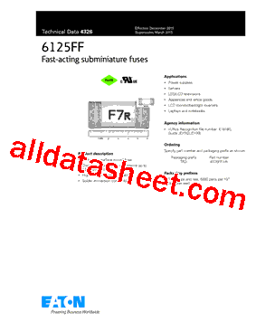 6125FF12-R Datasheet PDF - Cooper Bussmann, Inc.