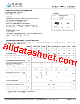 SS22F Datasheet PDF - Xian Semipower Electronic Technology Co., Ltd.
