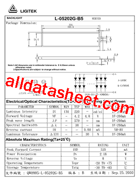 L-05202G-B5 Datasheet PDF - LIGITEK electronics co., ltd.