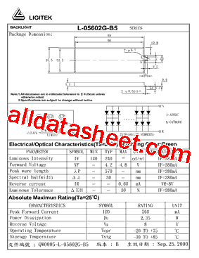 L-05602X-B5 Datasheet PDF - LIGITEK electronics co., ltd.